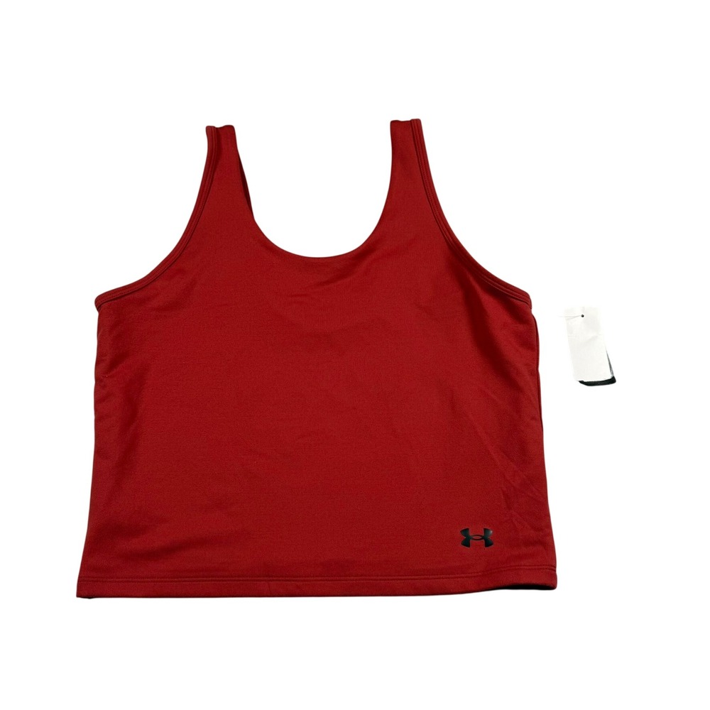 Under Armour UA Womens L Tank Top Red Crop Activewear Sporty Athleisure Workout